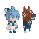どっとライブ 電脳少女シロ&ばあちゃるブロックフィギュア 白馬セット - ミタクルブロック公式オンラインストア