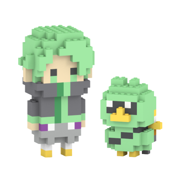 ミドリ + ミ鳥セット ミタクルブロックコラボフィギュア