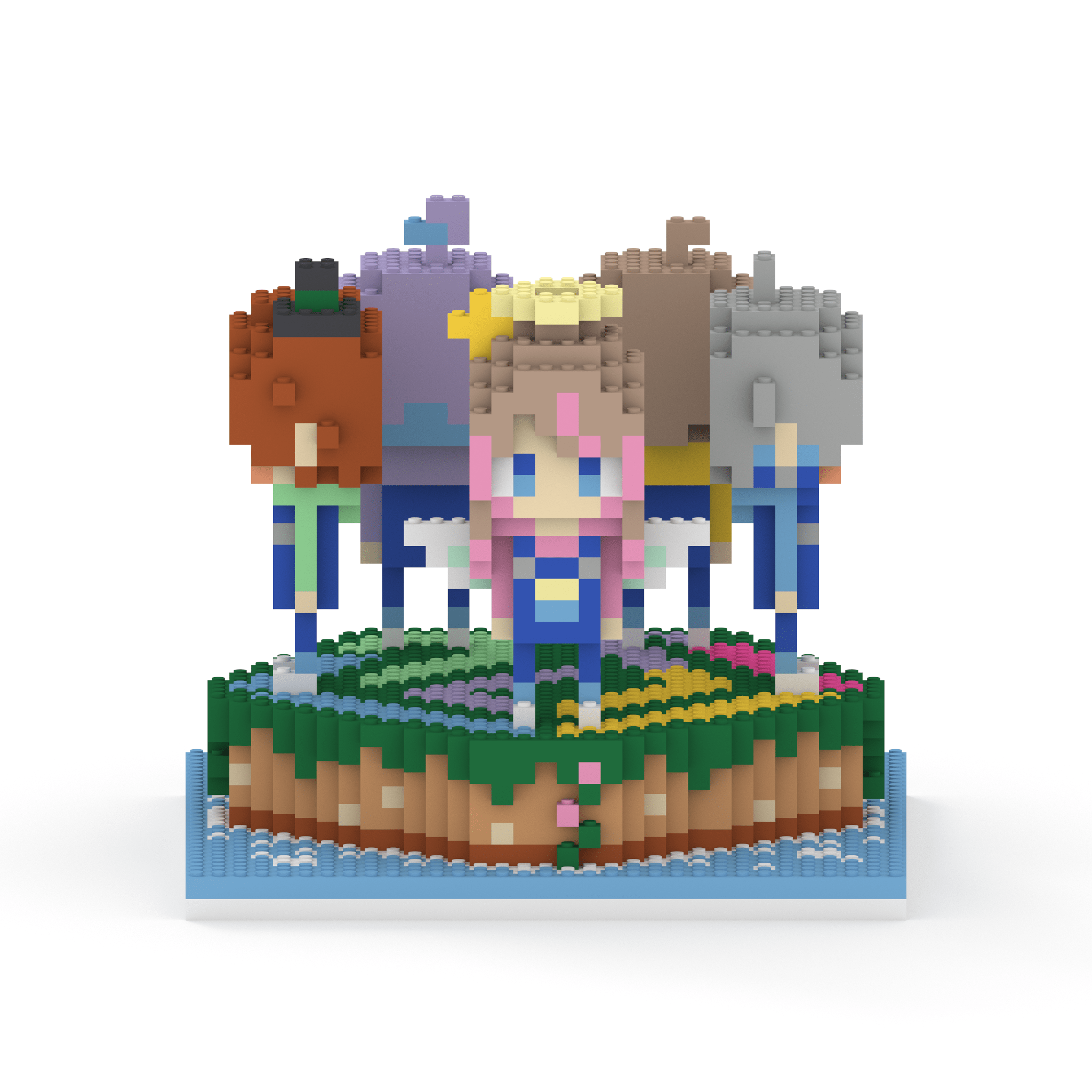 ぱちしゅうのげーむ屋さん キャラ5体＋ステージセット ミタクルブロックコラボフィギュア - ミタクルブロック公式オンラインストア